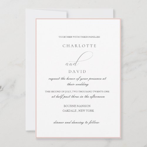 CharlF  Grey Calligraphy Wedding  Invitation