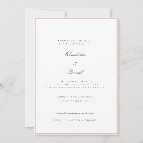 Charl F  Grey  Elegant Wedding Save The Date