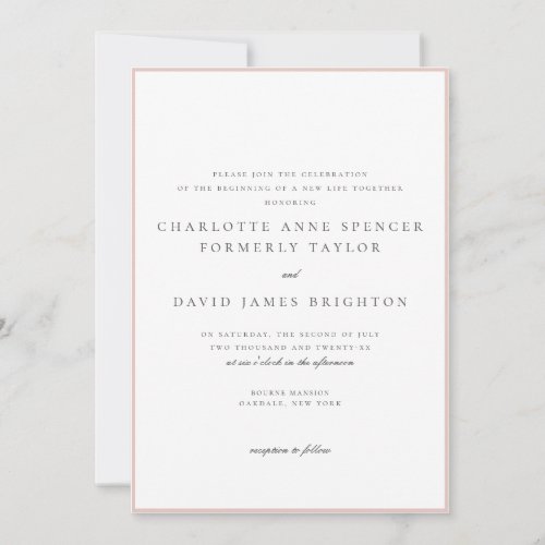 Charl F Grey Second Marriage _ Model 5 Wedding Invitation
