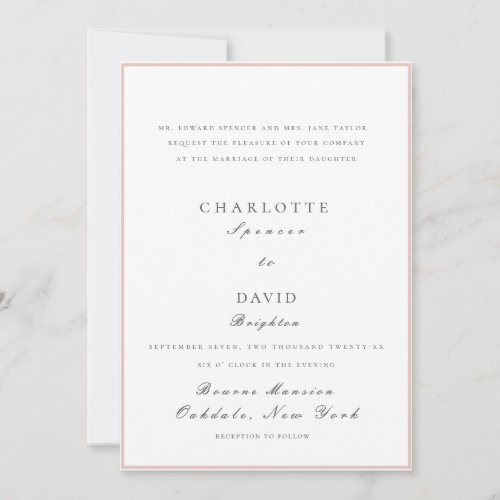 CharlF GreyThe Pleasure Of Your Company Wedd Invitation