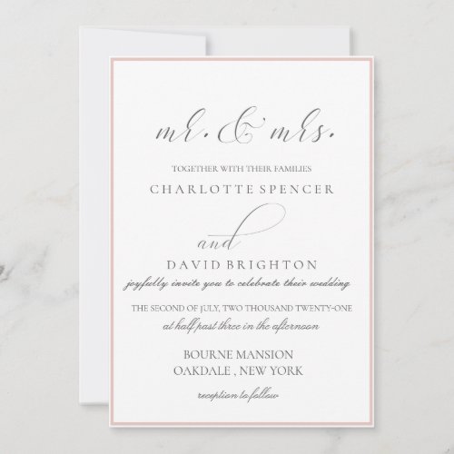 CharlF  Grey Typography Mr and Mrs Wedding Invitation