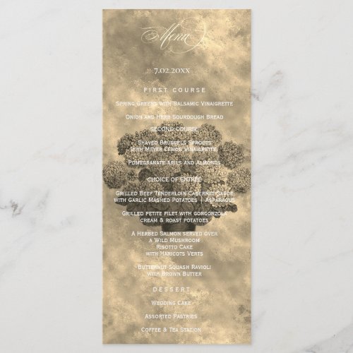 Charl FL Light Gold  Elegant Wedding Menu Card