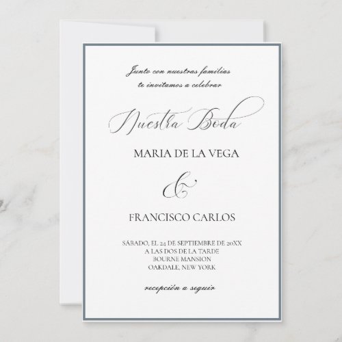 CharlHBlack CalligrTypog Spanish Nuestra Boda Invitation