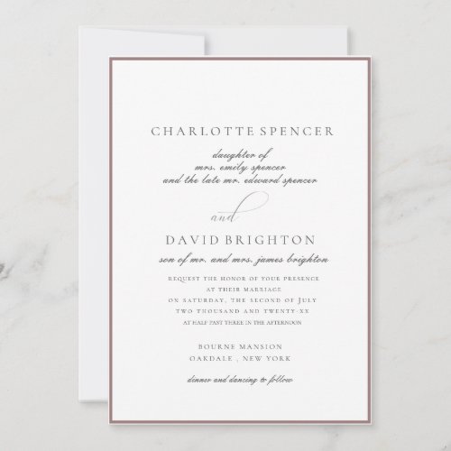 CharlJ Grey Brides Parent Deceased mdl2 Wedd  Invitation