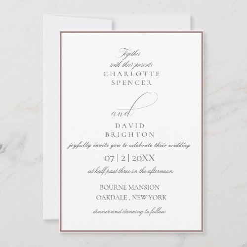 CharlJ  Grey CalligTypog Bold Names Wedd Invitation