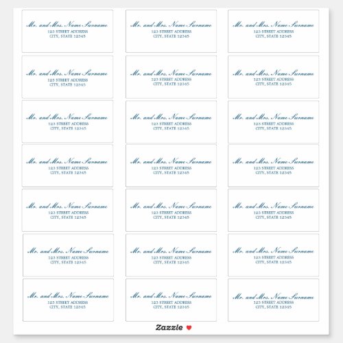 Charl  Wedd Guest Address Labels_Purple Script S Sticker
