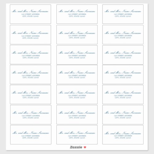 Charl  Wedd Guest Address Labels_Purple Script  Sticker