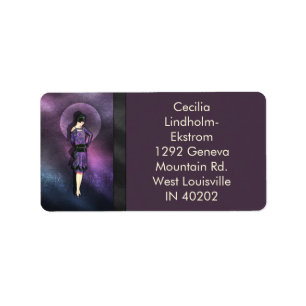 CHARLA, 1920s Fashion in Purple and Teal Blue Label