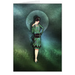 CHARLA, Art Deco Lady in Sage Green and Teal