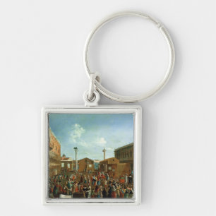 Charlatans in the Piazzetta San Marco, Venice Keychain