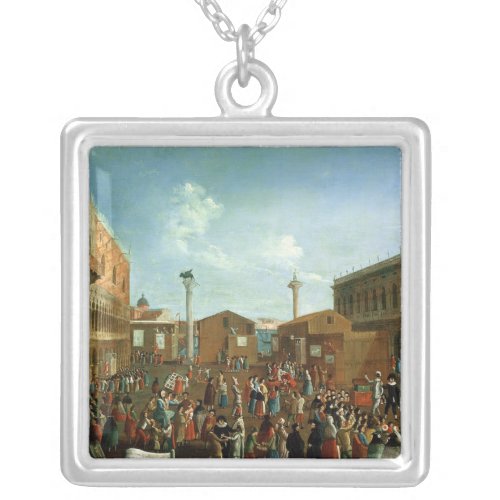 Charlatans in the Piazzetta San Marco Venice Silver Plated Necklace