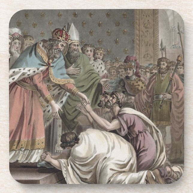 Charlemagne (742-814) Receives the Ambassadors fro Coaster (Front)