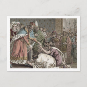 Charlemagne (742-814) Receives the Ambassadors fro Postcard