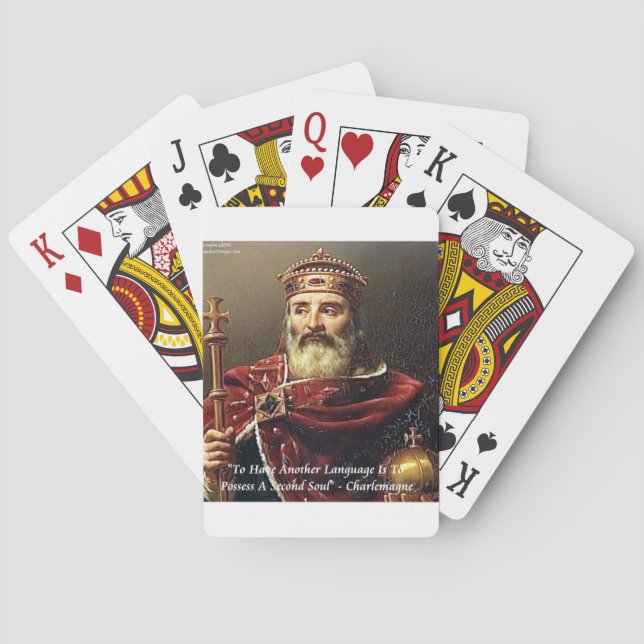 Charlemagne & Famous Languages Quote Poker Cards (Back)