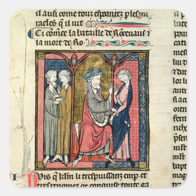 Charlemagne sending Ganelon Square Sticker (Front)