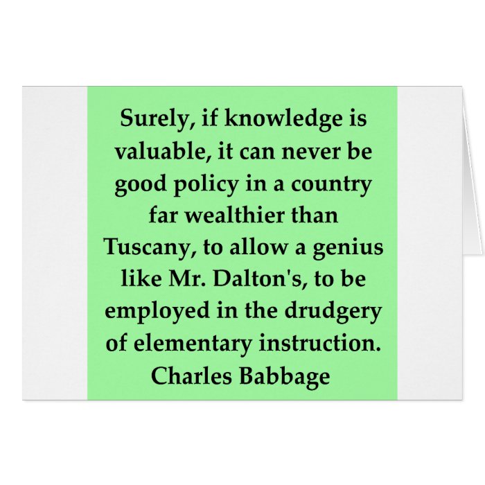 Charles Babbage quote Greeting Card