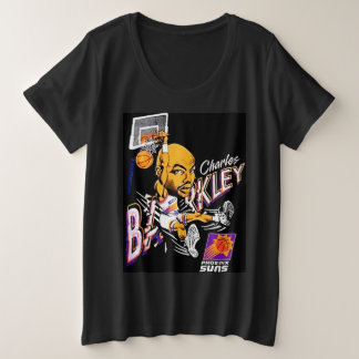 Charles Barkley Retro Basketball Cartoon Worn Plus Size T-Shirt