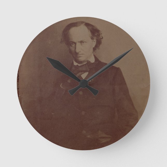 Charles Baudelaire (1820-1867), French poet, portr Round Clock (Front)
