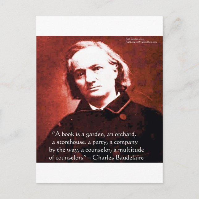 Charles Baudelaire "A Book Is" Wisdom Quote Gifts Postcard (Front)