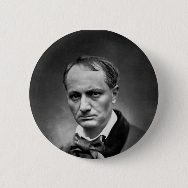 Charles Baudelaire - Vintage Photo 1878 Pinback Button (Front)