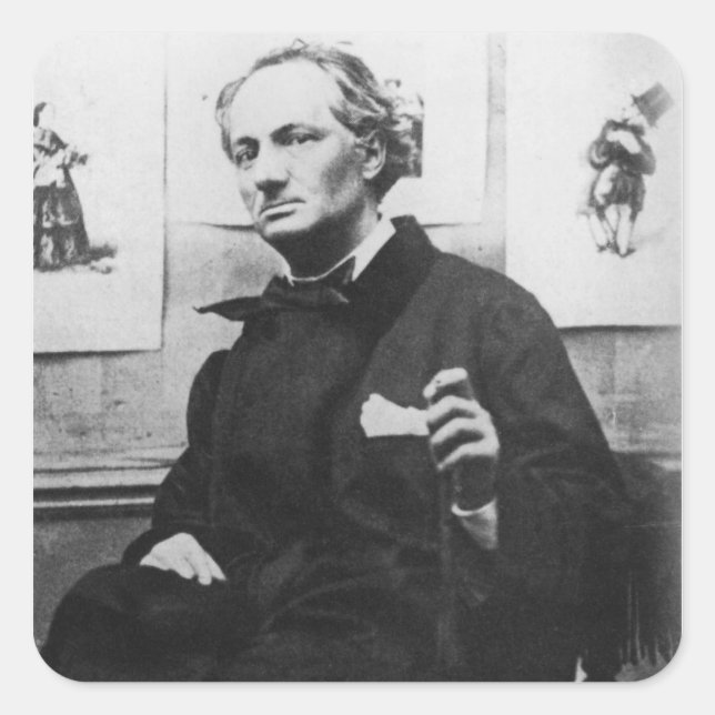 Charles Baudelaire  with Engravings, c.1863 Square Sticker (Front)
