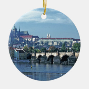 Charles Brdge Prague Castle Tom Wurl.jpg Ceramic Ornament