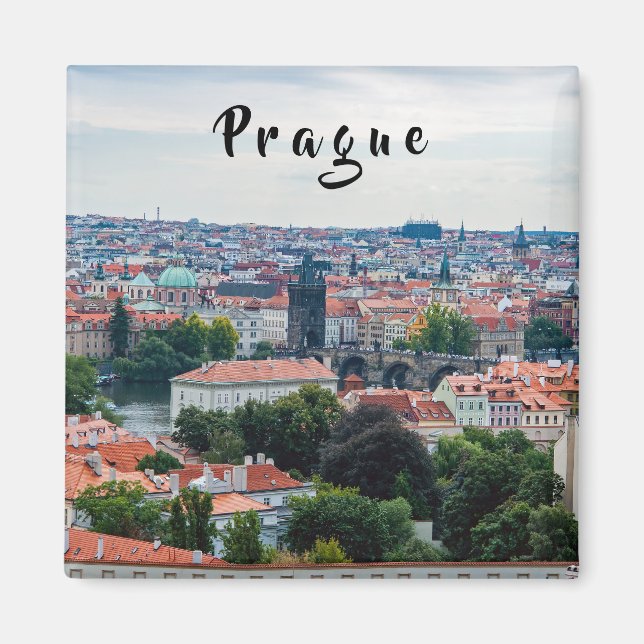Charles bridge and St. Nicolas church - Prague Magnet (Front)