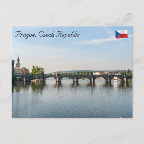 Charles bridge and Vltava river _ Prague Postcard