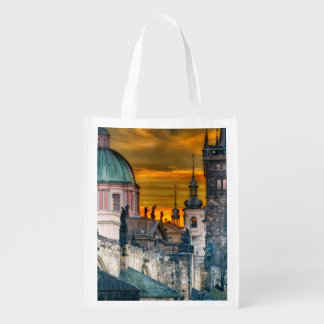 Charles Bridge at sunrise Grocery Bag