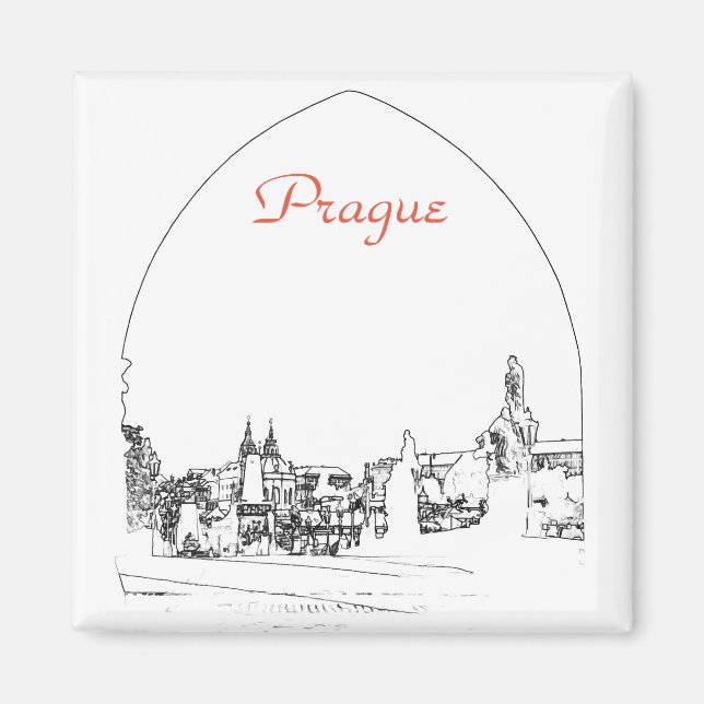 Charles bridge in Prague, Czech Republic Magnet (Front)