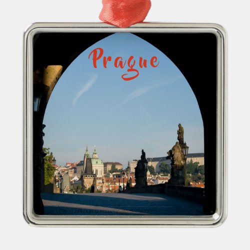 Charles bridge in Prague Czech republic Metal Ornament