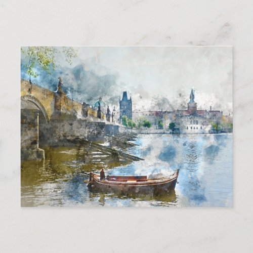 Charles Bridge in Prague Czech Republic Postcard