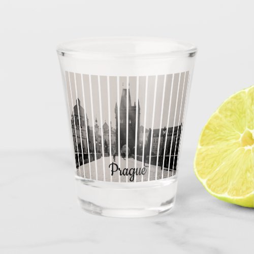 Charles bridge in Prague Shot Glass