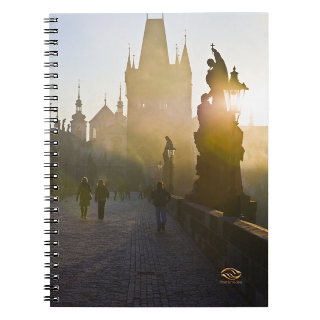 Charles Bridge Morning Fog Prague Notebook (Front)