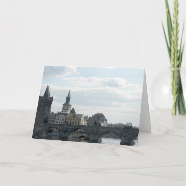 Charles Bridge Prague Czech Republic Note Card (Front)