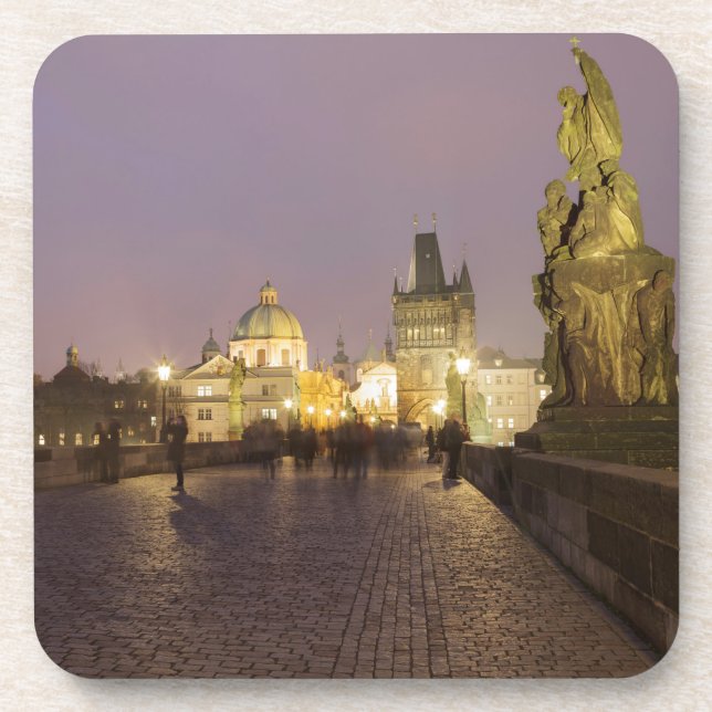 Charles Bridge, Prague souvenir photo Drink Coaster (Front)