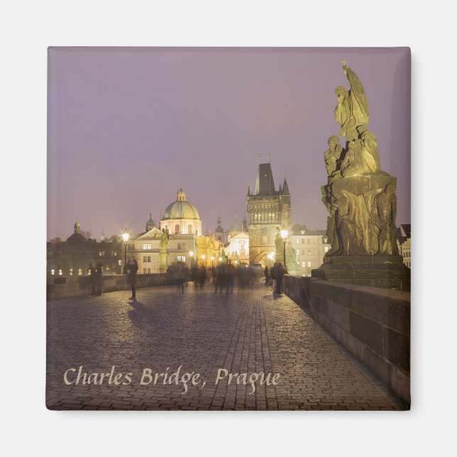 Charles Bridge, Prague souvenir photo Magnet (Front)
