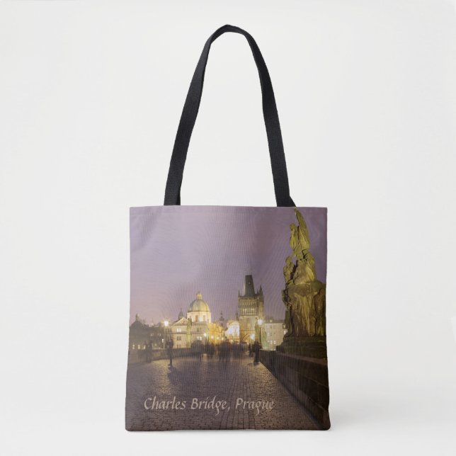Charles Bridge, Prague souvenir photo Tote Bag (Front)