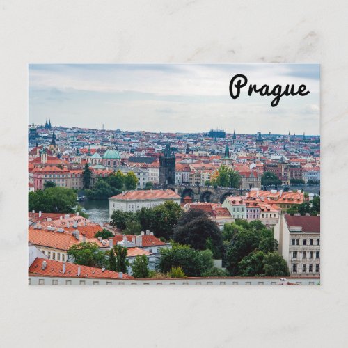 Charles bridge St Nicolas church _ Prague Postcard