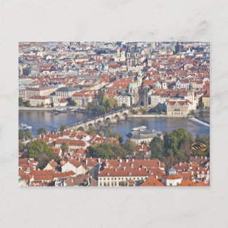 Charles Bridge Vltava River Prague Postcard