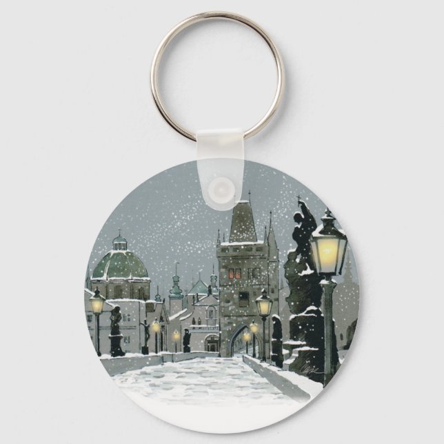 Charles Bridge Winter key chain (Front)