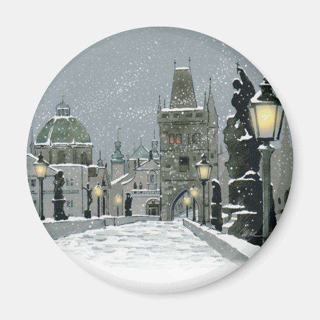 Charles Bridge Winter magnet (Front)