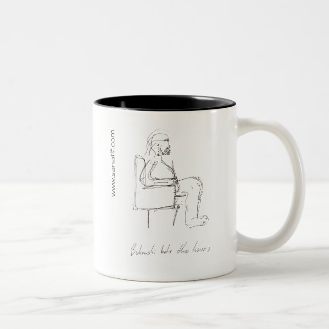 Charles Bukowski 1 Two-Tone Coffee Mug (Right)
