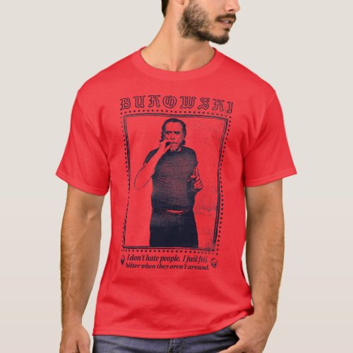 Charles Bukowski Original Aesthetic Faded Punkstyl T_Shirt