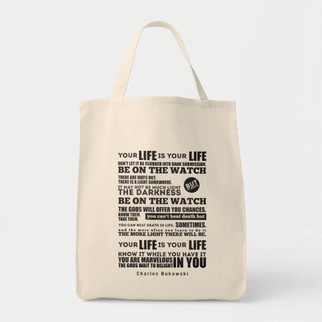 Charles Bukowski Tote Bag (Front)