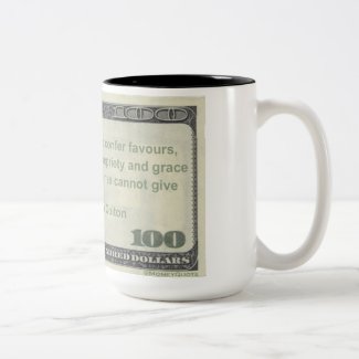 Charles Caleb Colton Money Quote Mug: Rich Favors Two-Tone Coffee Mug