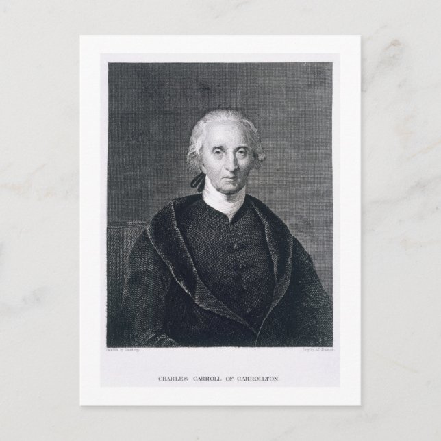 Charles Carroll of Carrollton, engraved by Asher B Postcard (Front)