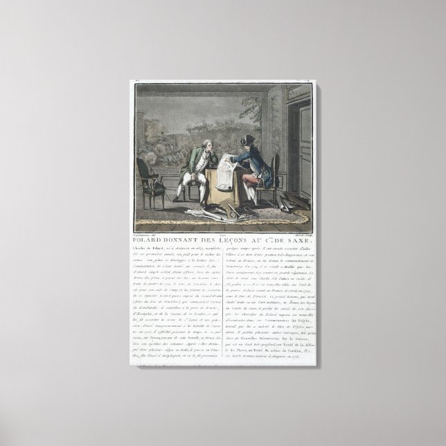 Charles, Chevalier de Folard (1699-1751) instructs Canvas Print (Front)
