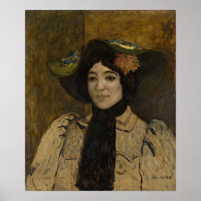 Charles Cottet, Portrait of a Woman, c1900 Poster (Front)