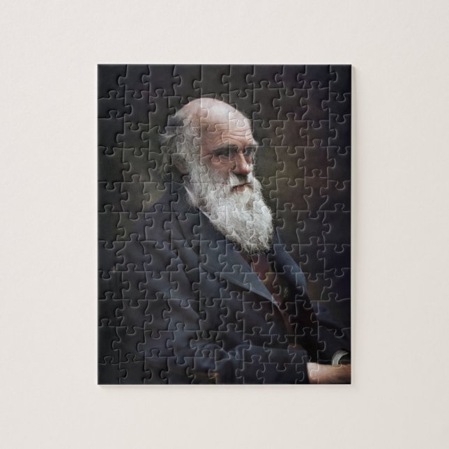 Charles Darwin 1878 Colorized Jigsaw Puzzle (Vertical)